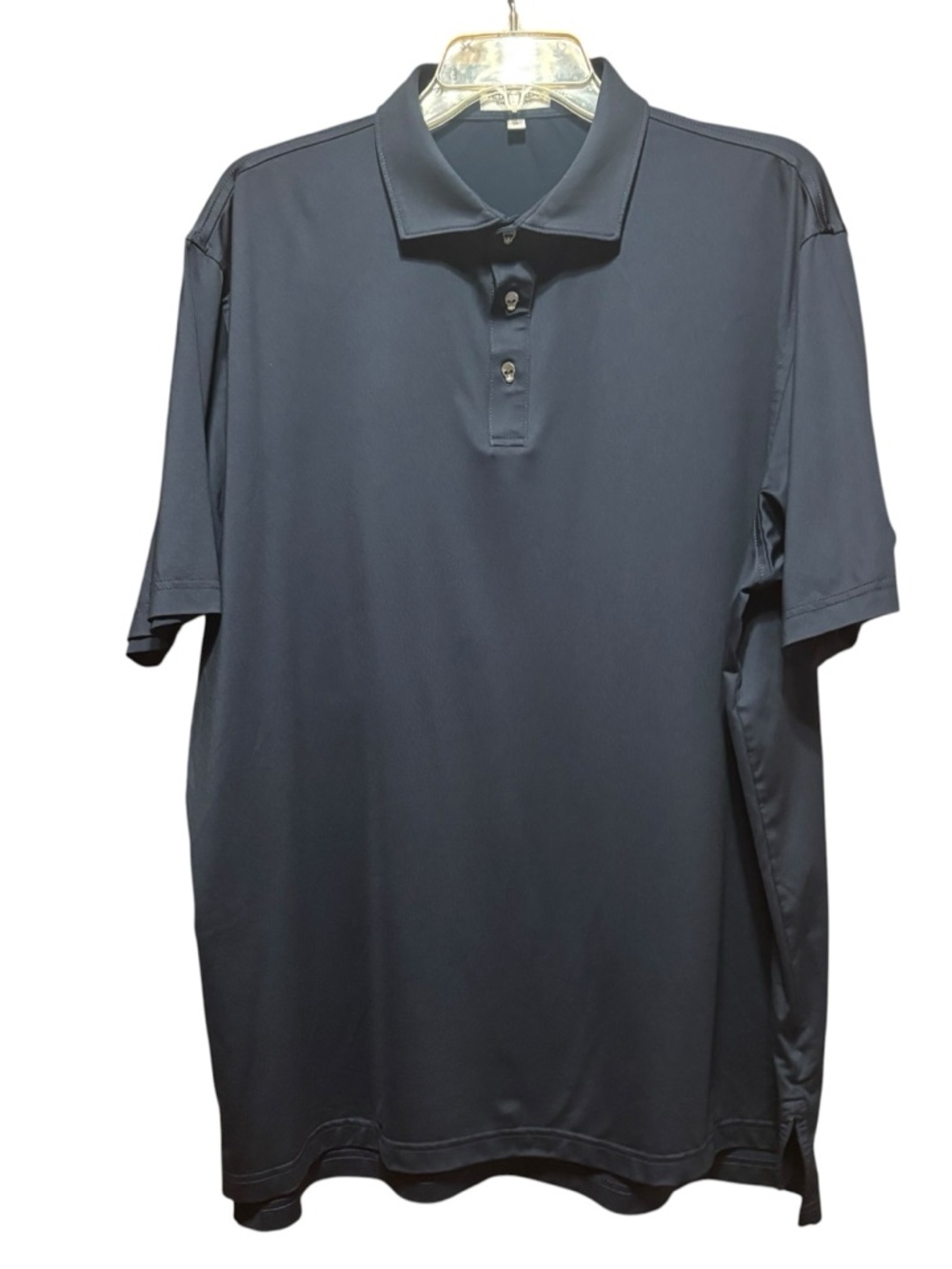 Peter Millar Summer Comfort Polo Mens XL Navy Blue Pebble Beach Skull Buttons